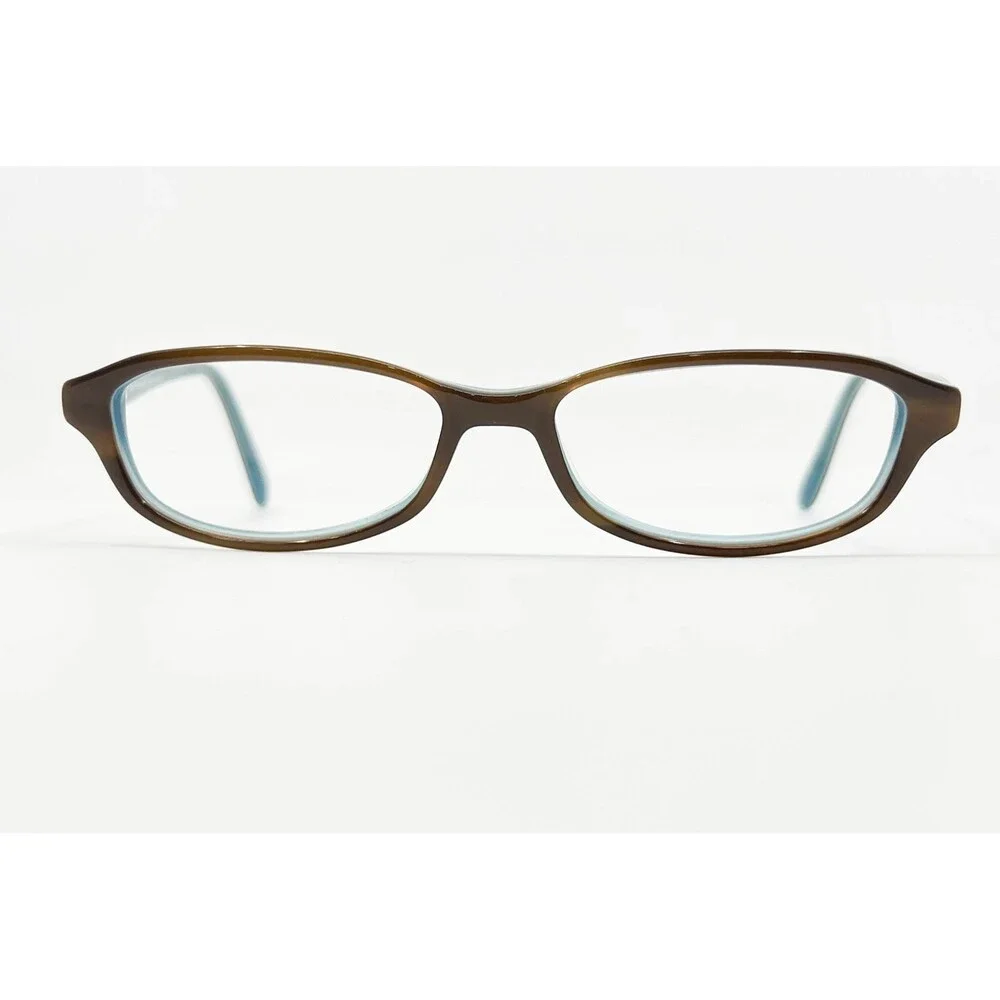 Scott Harris Eyeglasses Womens Brown Blue 244 01 Oval Full Rim Frames 49-16-135
